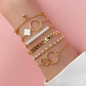 Dreamcatcher Delight Bracelet Bundle Boho Style Gold Fashion Jewelry